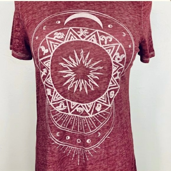 L.O.L. Vintage Tops - LOL Vintage Burnout Top Sun and Moon Boho design L